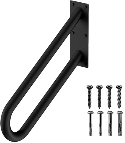 LIROPAU Mains Courantes pour Escaliers Extérieurs à Fixation Murale, Garde-corps d'escalier en Forme de U pour Jardin, Garage, Marches d'entrée de Porche, Marche 1 à 3 Marches - 50cm