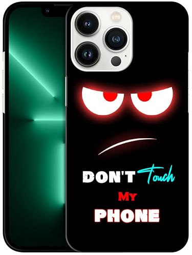 GlamCase for iPhone 13 Pro Max, iPhone 13 Pro Max Case - Don'T Touch My Design Printed Slim & Sleek Cute Plastic Hard Snap on Protective Designer Back Case/Cover for iPhone 13 Pro Max White