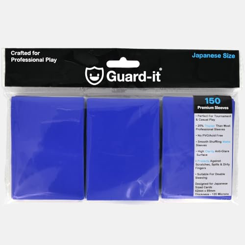 Guard-it - 150 Blue Small Japanese Size Trading Card Sleeves - Premium Deck Protectors for Yu-Gi-Oh, Cardfight!! Vanguard & Photocards