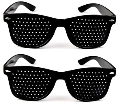 Lunettes Sténopéïques,Lunettes à Grille,Mode Petit Lunettes à Trous,Lunettes de Soleil à Trous,Lunettes à Grille Détente,Avec des Branches Pliables,Utilisé pour Soulager la Fatigue Oculaire,Unisexe