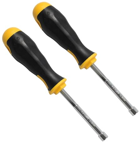 bociloy Lot de 2 tournevis à douille de 5,5 mm, tournevis hexagonal, avec tige en acier de 8,9 cm et poignée antidérapante pour réparation de bricolage