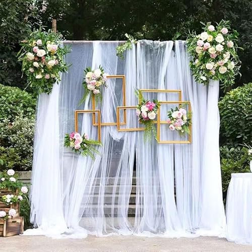 Yulakes Soft Tüllstoff Weißer Vorhang für Hochzeit,Querbehang Transparente Tüll ， Hochzeitsbogen Freihanddeko Torbogen Zeremonie Party Dekor Kleid Tüllrock Schleier,3m x 160cm