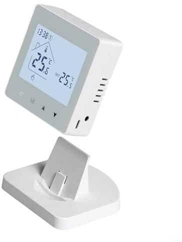 Funk-Fernthermostat – RF Smart programmierbarer Temperaturthermostat funktioniert mit Google Home, Alexa, für Gaskessel, Fußbodenheizung