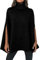 YCBMINGCAN Sweatshirt Damen Oversized Pullover Mode Grobstrick Cape Wrap Pullover Pullover Pullover Tops Pullover Damen Elegant Schwarz (Black, XL)