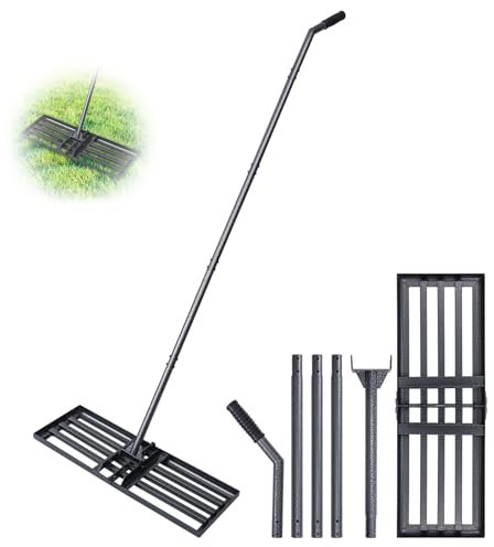 CHANGEMOORE Verdickter Rasenrechen 76,5x25cm, Rostfrei lackierter Rakel mit Silikongriff – Hochfester Nivellierrechen für Sanden, Rasenpflege & Bodenebnung für Garten, Golfplatz & Hof