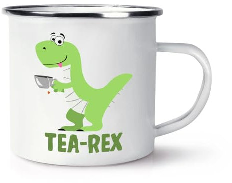 Gift Base Tea Rex - Tazza smaltata, motivo: dinosauro