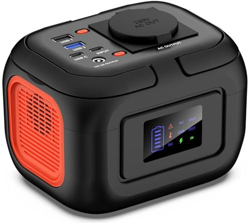 SinKeu Station d'alimentation portable 97 Wh, 26400 mAh, mini générateur avec prise AC 120 W 230 V, 12 V DC, ports USB pour téléphone portable, ordinateur portable, batterie d'alimentation mobile pour