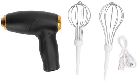 LOCADENCE Cordless Hand Mixer, USB Rechargeable Multifunctional Electric Whisk, Portable Handheld Electric Mixer for Whipping Cream, Egg Whites, Mixing Batter (Black)