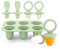 Alihoo Lot de 6 moules à glace en silicone - Pour bébés et tout-petits - Avec bâtonnets en plastique - Vert