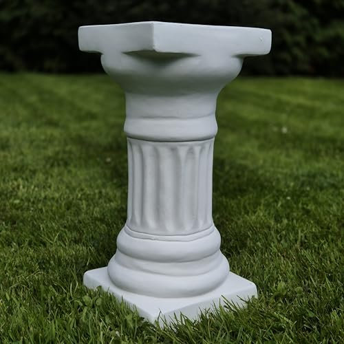 FABRIQ Dorische Steinsäule, Weiß, 39 cm Höhe, 18x18 cm Grundfläche, Gartendeko Pflanzensäule, Wetterfester Sockel