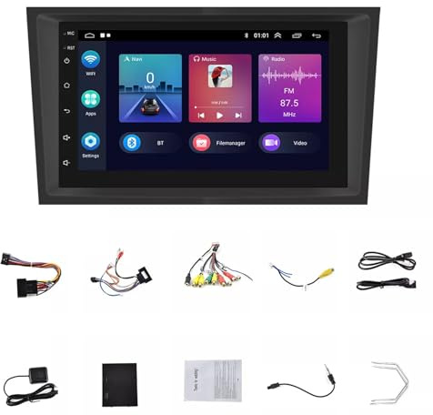 mophrati Bildschirmanzeige FM Transmitter für Hi Fi Audio Streaming im Auto Autoradio Auto Play Freisprecheinrichtung Ausschaltspeicher Stereo, 2+64G