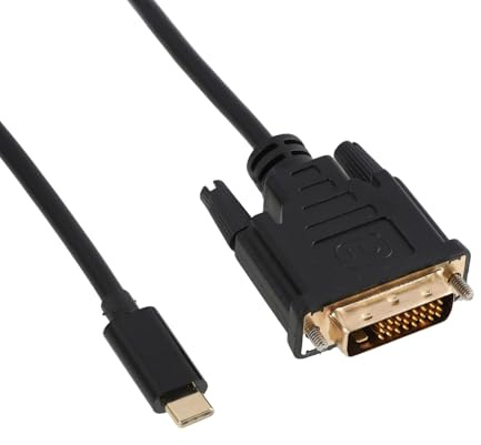 HoxzoDa - Cable USB-C a DVI, 1,8 m, conector USB tipo C macho a DVI macho, conexión TV, ordenador portátil y proyector
