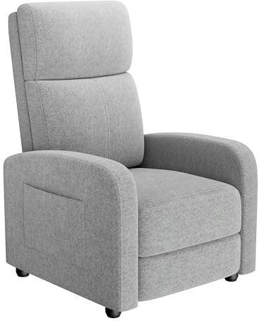 GarveeMore Relaxsessel Fernsehsessel Ruhesessel Mit Liege-Funktion Recliner Einzelsofa Polstersessel Leinen Einzelliegesessel Liegesessel Für Wohnzimmer & Schlafzimmer