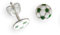 Fußball Ohrstecker PAAR echt Sterling Silber 925 grün weiß (Artikel 811034)