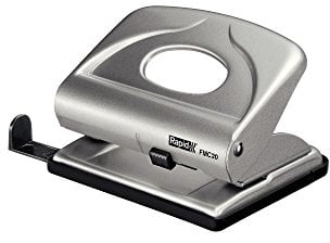 Rapid 21835402 Locher (20 Blatt, Anschlagschiene mit Formatvorgaben, Metall, FMC20) silber