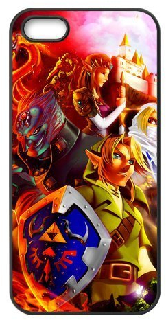 5s Case, iPhone 5 5s Case - Fashion Style New The Legend of Zelda Painted Pattern TPU Soft Cover Case for iPhone 5/5s(Black/white)