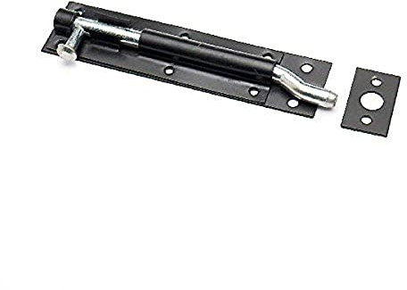 Merriway BH04076 Japanned Necked Tower Door Gate Bolt, 150 mm/6 inch - Black