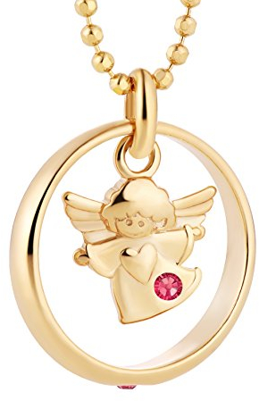 Charmant Collier Pour Enfants Avec Pendentif Ange Plaqué Or Avec Cristal Rose Pour Filles