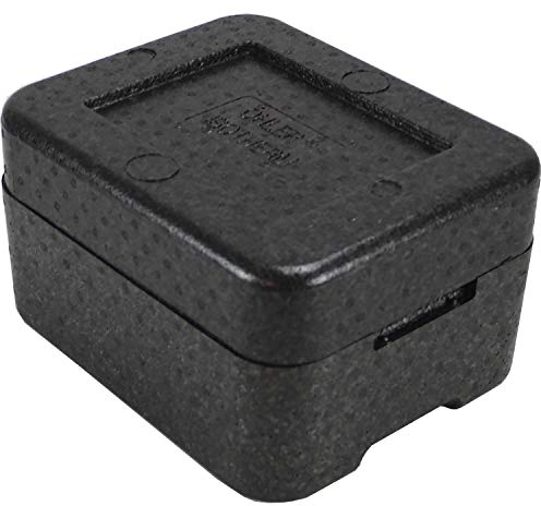 Europack24 1x PIT3 Thermobox für 3 Menüschalen | wiederverwendbar | Styropor anthrazit MENÜBOX-Transportbehälter für Catering und Lieferdienste