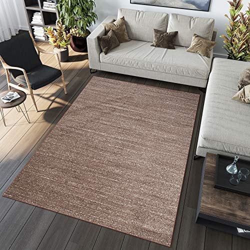 TAPISO Sari Teppich Kurzflor Teppiche Braun Modern Design Meliert Verwischt Wohnzimmer Schlafzimmer ÖKOTEX 60 x 100 cm