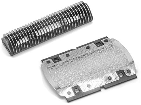 vhbw Klingenblock, Scherblatt kompatibel mit Braun 350, 355, 370, 375, 5614, 5615, P10, Pocket Twist Rasierer - Kombipack Schwarz Silber