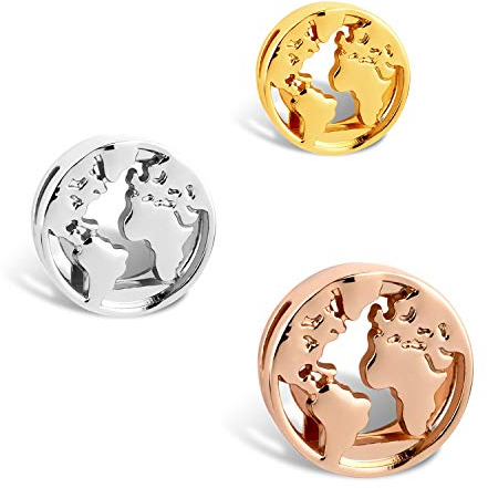 THIORA Charmband Charms | 'Weltkarte' Anhänger | Worldmap Charm | Mesh Armband Charm (Rosegold)