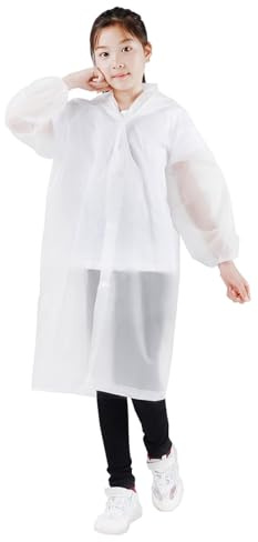 Azarxis Rain Ponchos for Kids, 2 Pack Reusable EVA Rain Coats Portable Rain Jackets Waterproof Lightweight Raincoat Hooded for Camping, Hiking, Travel, Cycling, Festival, Outdoor