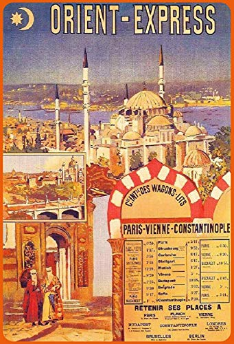 Schatzmix Orient Express Paris-Vienne-Condtantinople 20x30 cm Deko tin Sign Blechschild, Blech, Mehrfarbig
