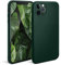 Moozy Minimalist Series Silikon Hülle für iPhone 12, iPhone 12 Pro, Dunkelgrün - Mattes Finish, Dünne, Weiche TPU-Handyhülle Schutzhülle