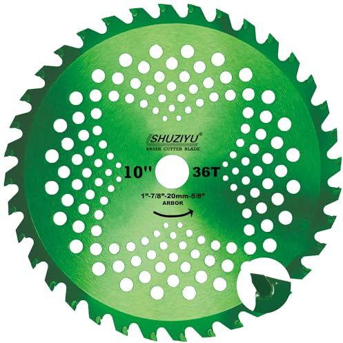 LSHUZIYU 254mm-36T, 25.4mm Dorn mit Adapter 22.23-20-16mm, Große Hartmetallspitze, Freischneiderklinge, Freischneider Sägeblatt, Unkrautklinge, Dickichtmesser, Freischneider Messer