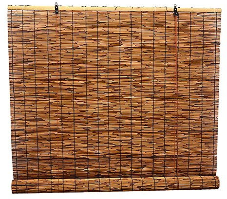 JXQ Roller Bamboo - Stores à rideaux, 90cm / 150cm de large, isolation thermique, intimité de la vie privée, aveugles de jardin, porte-parole de jardin, Cuisine Bamboo Roller Shades