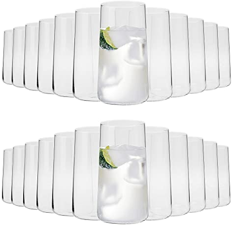 KIAPPO Longdrinkgläser Set 540 ml - 24 Stück Gläsern - Trinkgläser - Modernes Minimalistisches Design für Wasser und Kalte Getränke - Kristallglas - Spülmaschinenfest