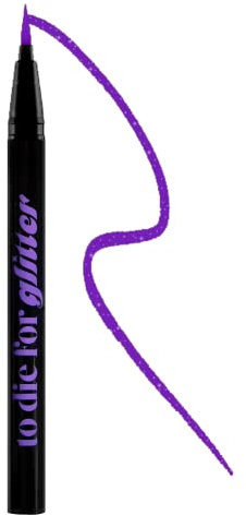 KRASH KOSMETICS Eyeliner Líquido Morado To Die For AS IF! - Formula Waterproof 24h Larga Duración - Delineador Ojos Colores Pigmentados - Aplicador de Fieltro Punta Fina - Vegano y Cruelty Free