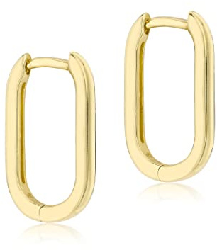 CARISSIMA Damen-Ohrringe aus 9 Karat Gelbgold, 10,5 mm x 17 mm, rechteckige Creolen