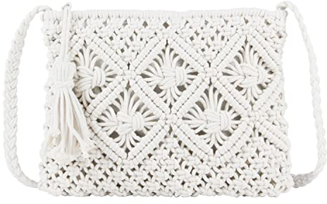 LHHMZ Damen Handgemachte Strand Crossbody Handtasche aus Stroh Sommer Strand Umhängetaschen Kleine aus Stroh