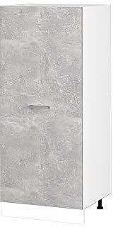 Vicco Hochschrank R-Line, Küchenkommode, Beton/Weiß, 60 cm