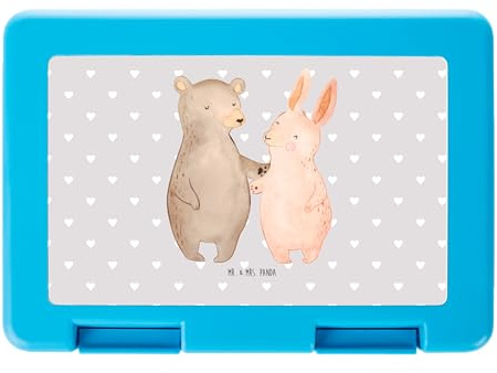 Mr. & Mrs. Panda Znünibox Bär und Hase Umarmen - Geschenk, Bärchen, Lunchbox, für Immer, BFF, Vorratsdose, Bentobox, Vorratsbehälter, Bento Box, Pausenbrotbox, Freundin