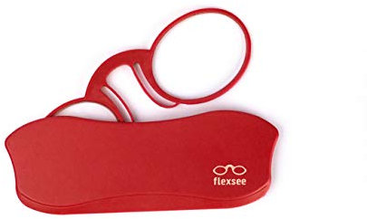 Flexsee GRAVITY Occhiali da lettura senza tempi con disegno del naso a clip - 9 colori / 5 prescrizioni (Rosso, 2.00)