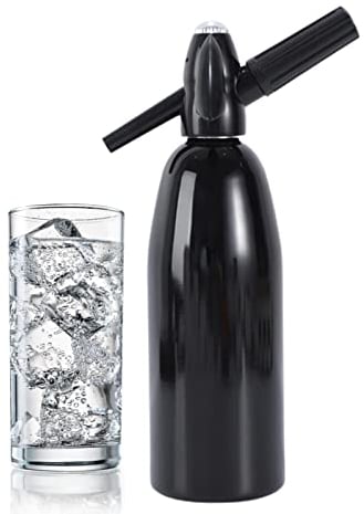 Pomrone Soda Siphon Aluminium 1 Liter Soda Maker, CO2-Zylinder Wassersprudler Sprudelwasser Maschine Sodaflasche Für Hause Frisches Sodawasser, Cocktails, Hartes Selters