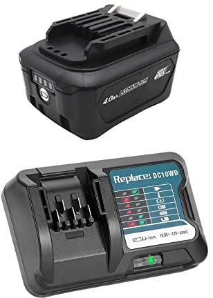 Aelcouth®BL1041B 4.0Ah with Charger DC10WD Replacement for Makita Batteries 10.8V-12V Max Li-ion CXT BL1016B BL1015 BL1041B BL1040B BL1021B Battery