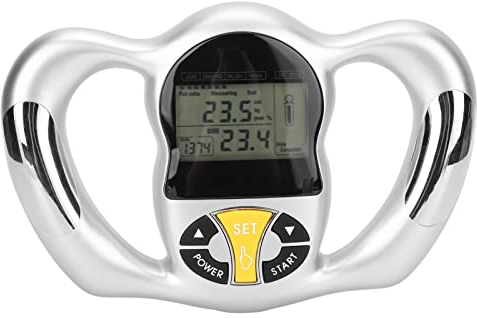 Körperfettmessgerät,Tragbarer Körperfetttester, BMI-Messgerät mit LCD-Bildschirm, tragbarer digitaler Gesundheitsmonitor, tragbarer Körperfettanalysator mit Griff, für Frauen und Männer zu Hause