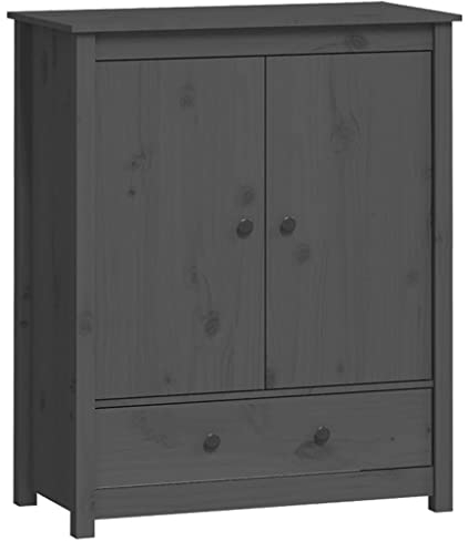 vidaXL Highboard Sideboard Schrank Kommode Anrichte Beistellschrank Mehrzweckschrank Hochschrank Standschrank Grau 83x41,5x100cm Massivholz Kiefer