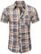 Men's Checked Shirt Mens Shirts Short Sleeve and Long Sleeve Cotton Casual Shirt for Men (UK, Alpha, L, Regular, Regular, Blue/Tan)