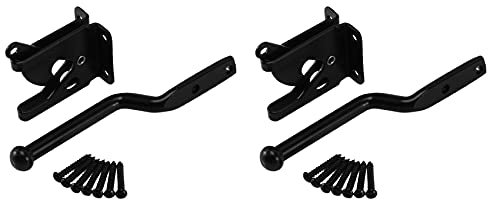 Duendhd 2X Locking Gate Latch Automatic Gravity Lever Fence Gate Lock for Wood Fence Gate Door Latches Steel Black
