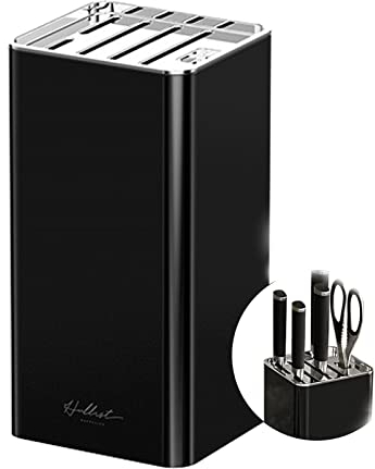 LOVECENTRAL Universal Knife Holder, Round Knife Block Without Knives, Knife Block Storage Holder for Protecingt Blade Space Saver, Black