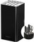LOVECENTRAL Universal Knife Holder, Round Knife Block Without Knives, Knife Block Storage Holder for Protecingt Blade Space Saver, Black