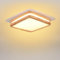 LIGKIN LED Deckenlampe Holz 24W Deckenleuchte Quadrat 30cm Warmweiß 3000K Durchmesser Modern Doppelte Lage Küchenlampe Lampe Wohnzimmer für Balkon Flur Babyzimmer Schlafzimmer