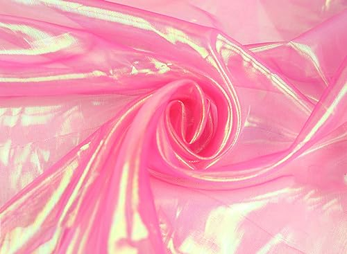 Organzastoff zum Nähen Meterware, 100cm x 150cm Bunte Glitzer Organza Tüllstoff Tüll Dekostoff zum DIY Basteln Bekleidung Tüllrock Gardine Schals Vorhänge Tischdecken Hochzeit Party Deko,Rosenrot