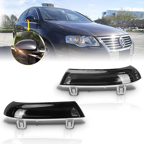 AutoBeeDen Blinker für Volkswagen VW GTI, Golf 5/6 Wagon/Plus, Sharan, Eos, Jetta 3, Passat; SEAT Alhambra; SKODA Superb mit E-Markierung (Schwarz)