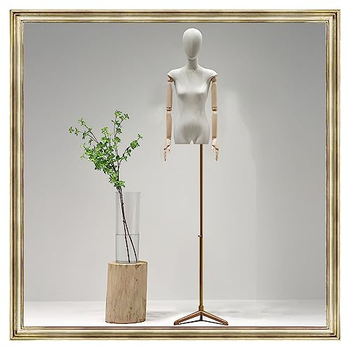 schneiderpuppe Schneiderpuppe Damenbüste Weiblich Schaufensterpuppe Mit Metallsockel, Schaufensterkörper Schneiderbüste Mit Kopf Und Holzhänden Für Kleid Schmuck Display for Clothing Shop Dresses ( Si